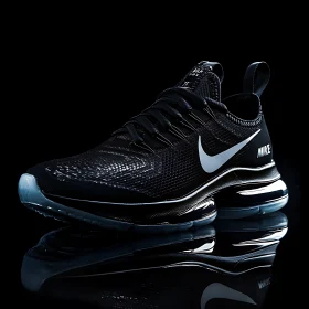 Black Nike Sneaker with White Logo