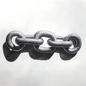 Interlocked Chain Links Drawing