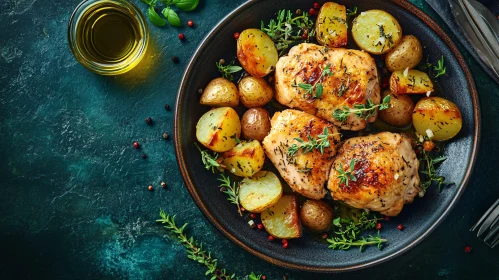 Roasted Chicken and Potatoes Dinner