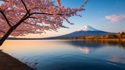 Enchanting Cherry Blossom Tree with Mt Fuji in 8K Resolution