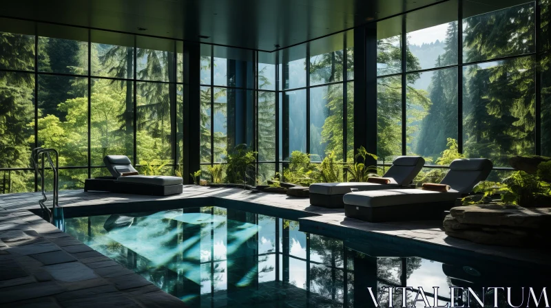 Enchanting Swimming Pool in the Forest | Luminous Glazes AI Image