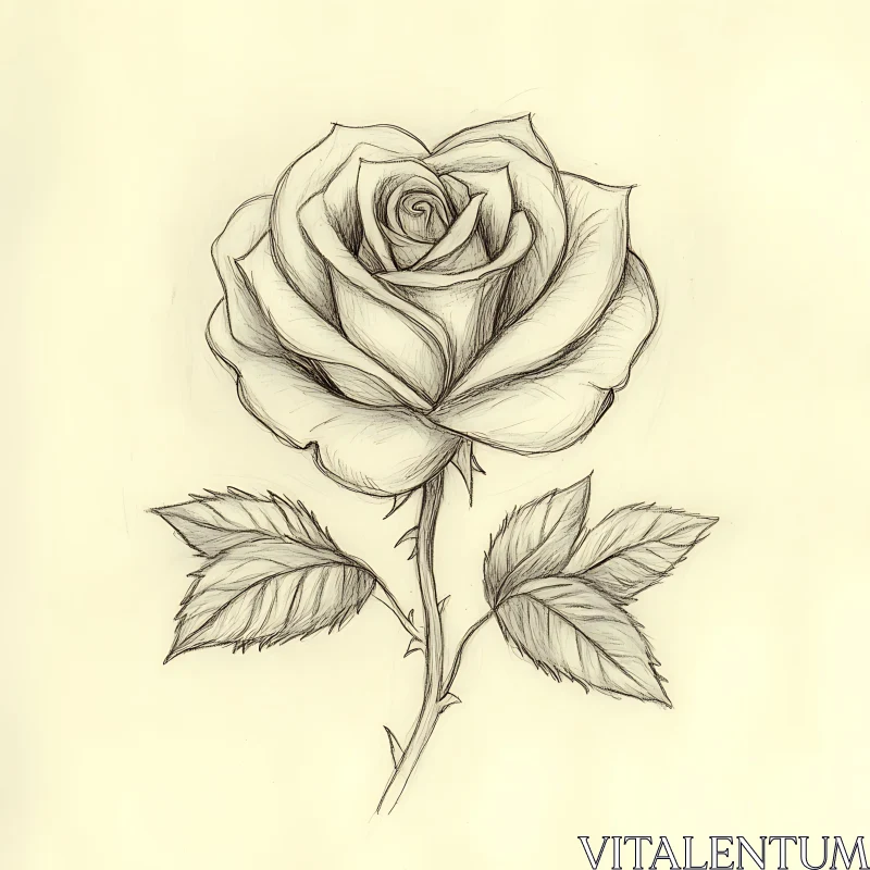 Rose Drawing Art AI Image