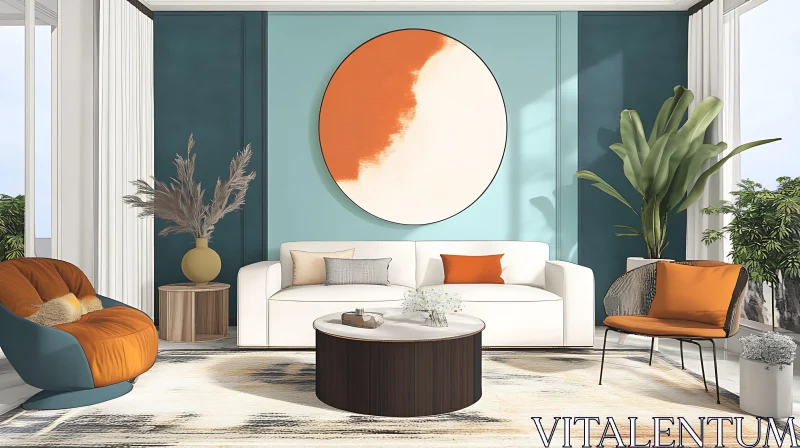 Contemporary Home Decor with Artwork AI Image