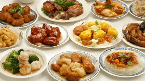 Assortment of Chinese Cuisine Platters