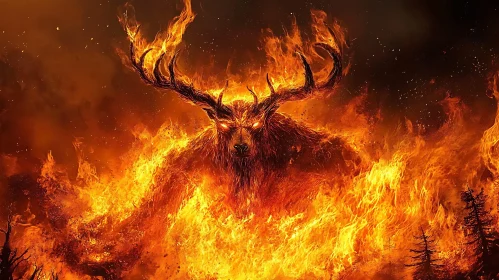 Fiery Deer: A Demon's Blaze