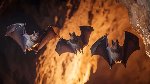 Nocturnal Flight: Bats in a Cave