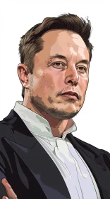 Elon Musk Digital Art Portrait