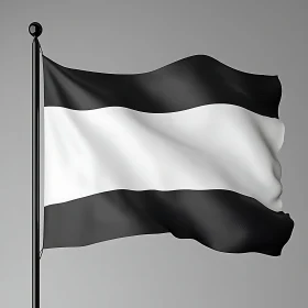 Striking Black and White Striped Flag