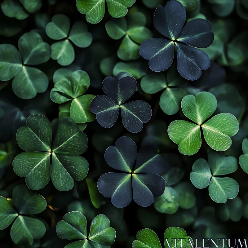 Detailed Clover Leaf Foliage AI Image