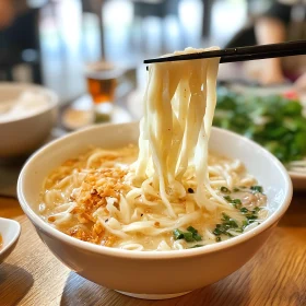 Savory Noodle Soup with Garnishes