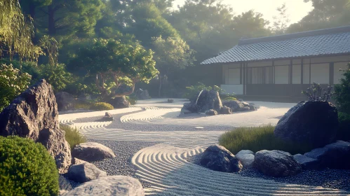 Serene Japanese Rock Garden