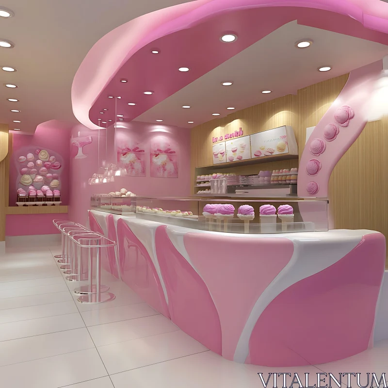 AI ART Sweet Pink Confectionary Interior Design