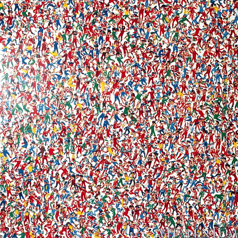 AI ART Dense Multitude of Figures Art