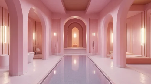 Indoor Pool with Pink Arches