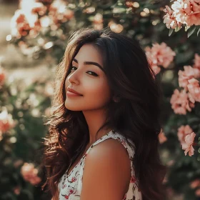 Serene Portrait of Woman in Garden