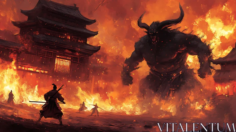 AI ART Infernal Showdown: Samurai vs Demon