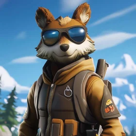 Cartoon Fox with Sunglasses and Jacket