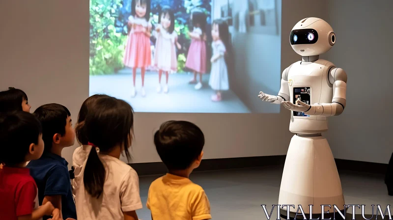 AI ART Kids Learning with Robot Companion