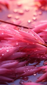 Captivating Photorealistic Image of Dew-Kissed Pink Grass