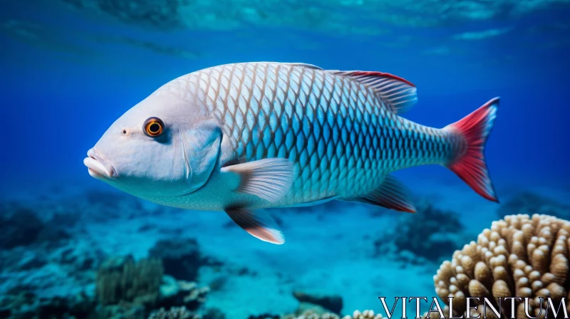 Captivating Underwater Scene: Ornamental Fish Amidst Coral AI Image