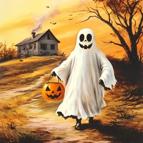 Friendly Ghost on Halloween Night