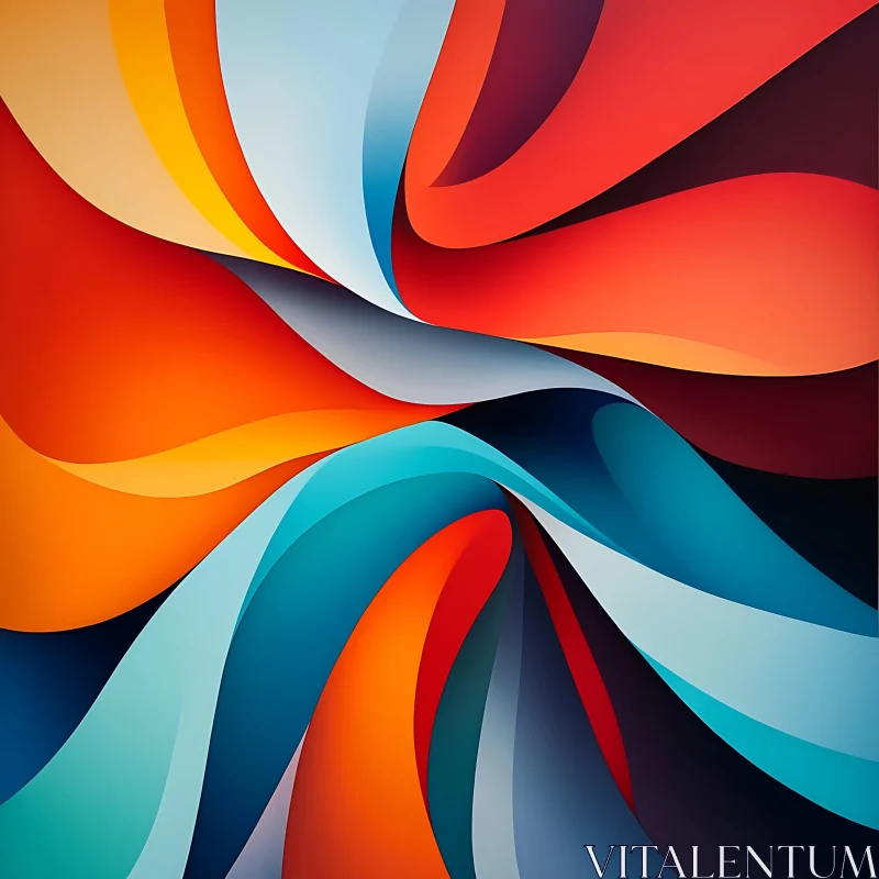 Swirling Waves of Color Abstract Art AI Image