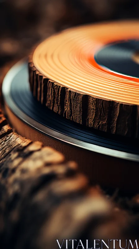 Forestpunk Record Player: A Rustic Blend of Music and Nature AI Image