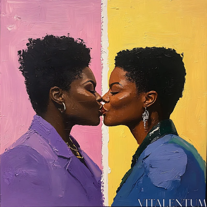 AI ART Kissing Women Portrait