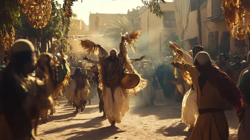 Cultural Procession in Ancient City