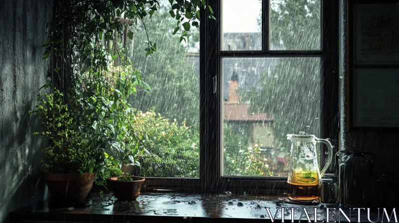 A Rainy Day View AI Image