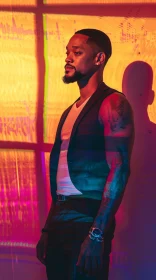 Vibrant Portrait of Will Smith with Dynamic Lighting