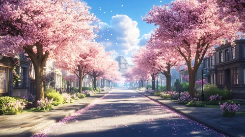 Cherry Blossom Avenue in Spring