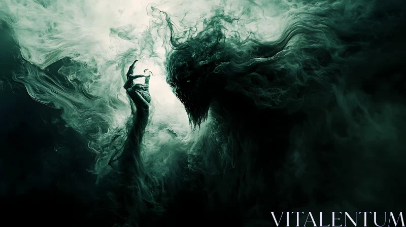 AI ART Spectral Apparition: A Creature of Smoke