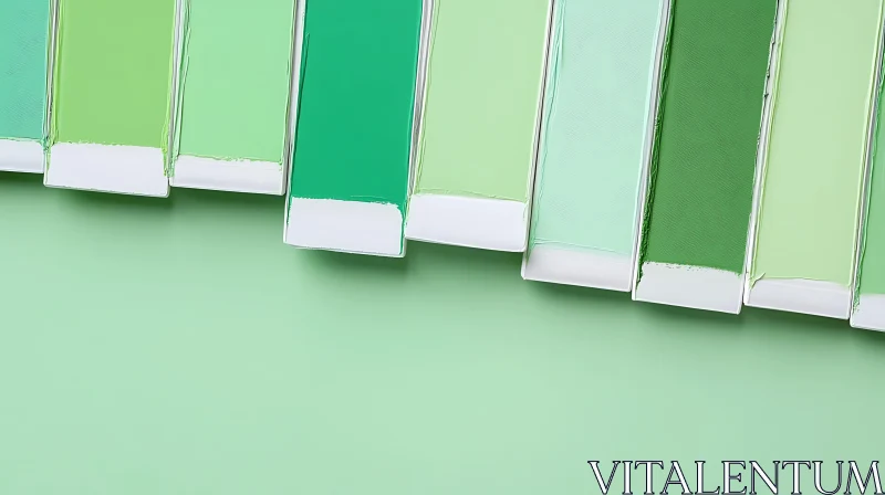 Variations of Green Paint Swatches AI Image