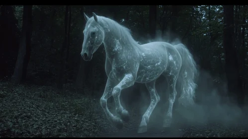 Ghostly Horse in the Woods