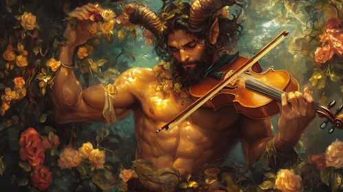 Musical Creature in a Floral Paradise