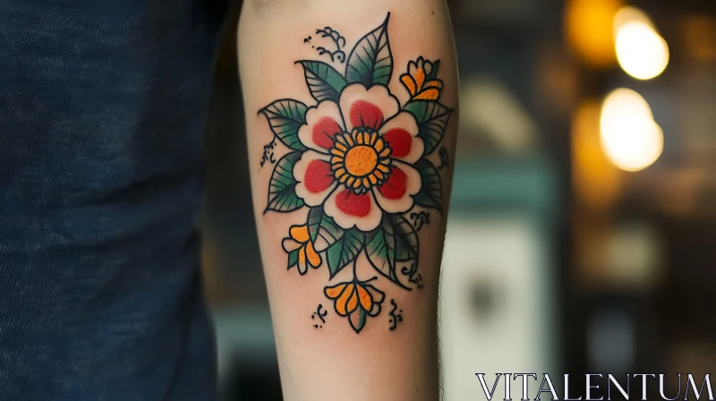 Floral Arm Tattoo AI Image