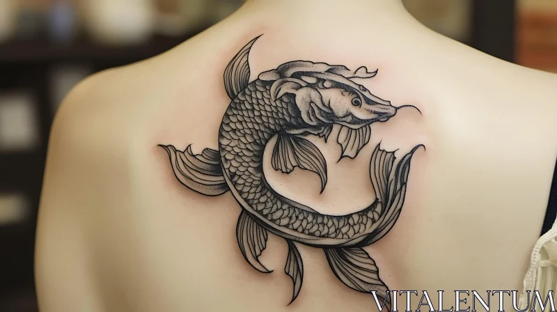 Artistic Fish Back Tattoo AI Image