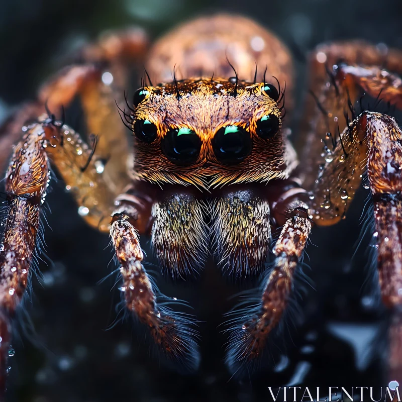 AI ART Dramatic Close-Up of a Spider