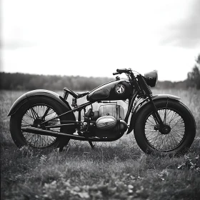 Classic Motorcycle in Black and White