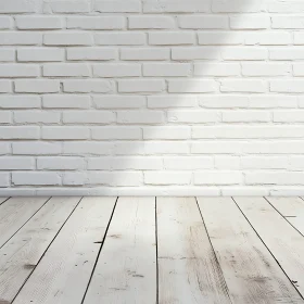 Minimalist White Brick and Wood Interior