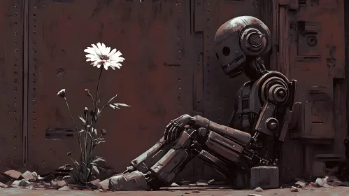 Robot's Quiet Contemplation with a Flower