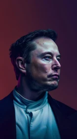 Elon Musk Profile in Futuristic Attire