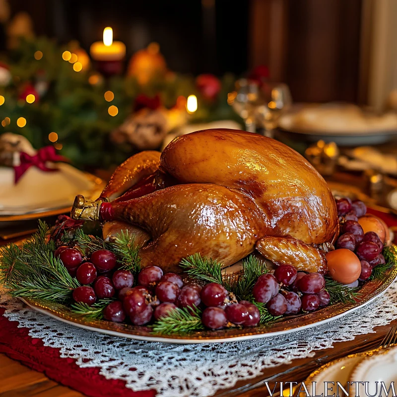 Holiday Turkey Feast Still Life AI Image