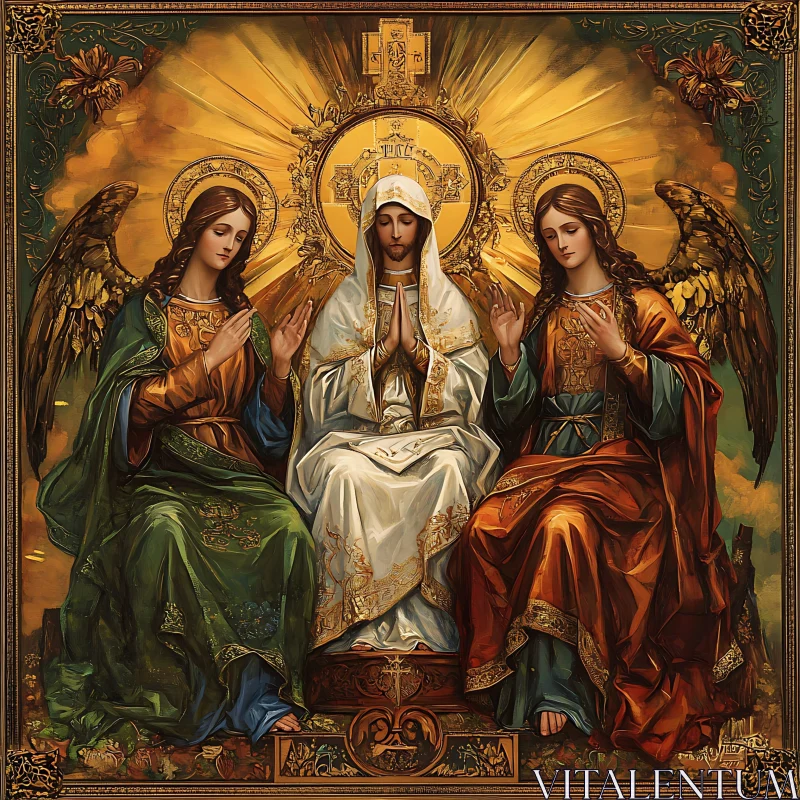 AI ART Angels and Divinity in Golden Light