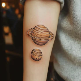 Detailed Planetary Tattoo Design