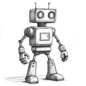 Monochrome Robot Drawing