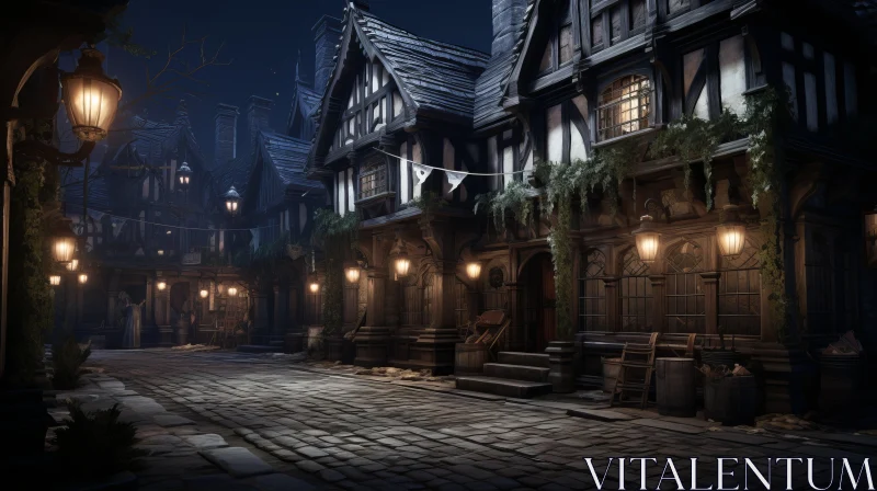 Medieval City at Night: An Unreal Engine Masterpiece AI Image