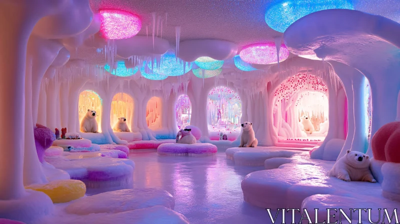 AI ART Pastel Ice Cave Sanctuary