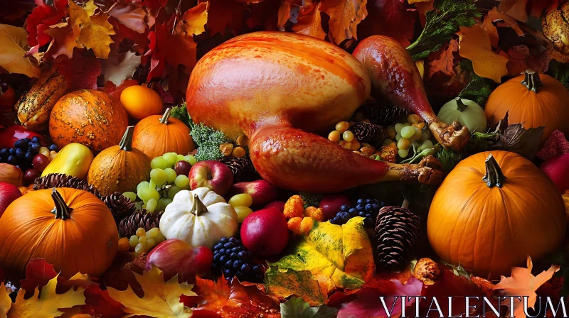 Autumn Harvest Thanksgiving Dinner AI Image